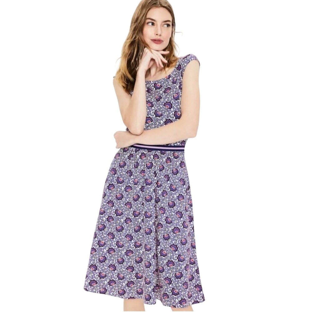Boden Bernice Floral Midi Dress Jersey Knit Stretch Cotton Modal Pockets 2P